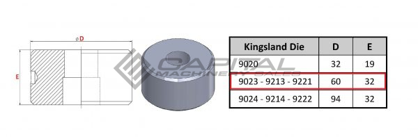 9221 Elongated Die for Kingsland Iron Worker