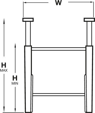 Medium Duty Roller Conveyor Stand Width 450mm x Adjustable Height 505-800mm