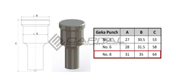 Geka Punch Round No. 8 for Geka Iron Worker