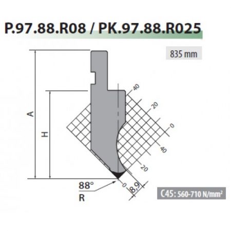 P97-85-R08/C Rolleri Gooseneck Top Tool x 415mm Length