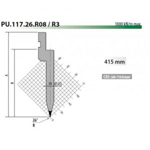 PU117-26-R08 Rolleri Top Tool 26 Degree