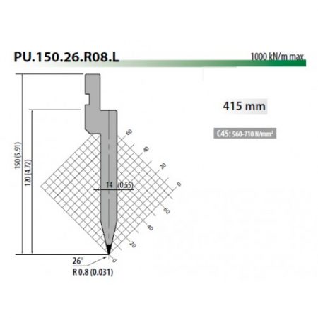 PU150-26-R08 Rolleri Top Tool 26 Degree