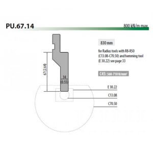 PU67-14 Rolleri Radius Tool Holder 67MM