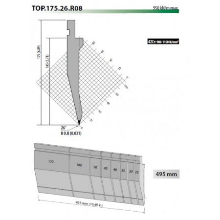 TOP175-75-R08 Gooseneck Top Tool 145 H