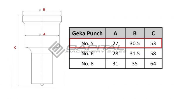 Geka Punch Elongated No. 5 for Geka Iron Worker