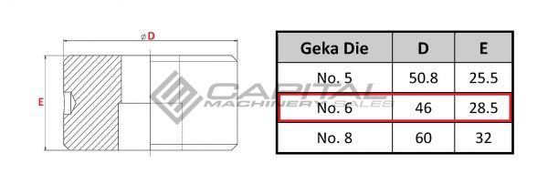 Geka Die Elongated No. 6 for Geka Iron Worker