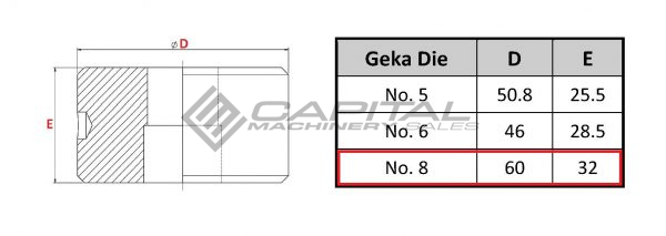 Geka Die Elongated No. 8 for Geka Iron Worker