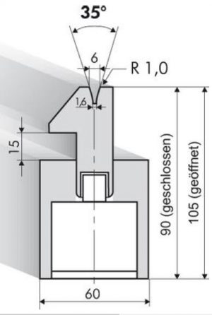 Hardcore Pressbrake Crush and Fold Tooling Length 1000mm