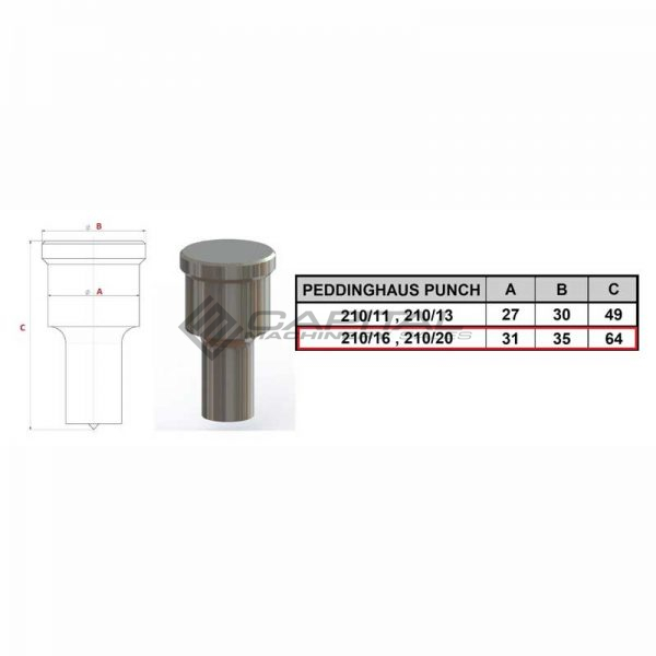 Peddinghaus 210/16, 210/20 Square Punch