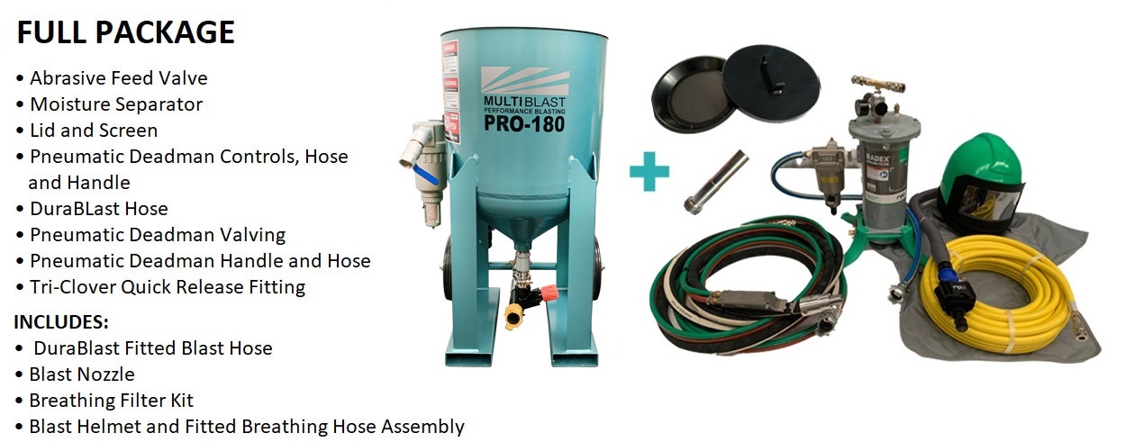 Multiblast Pro180 80 Litre Blast Pot Machine Full Package Features 2021 1