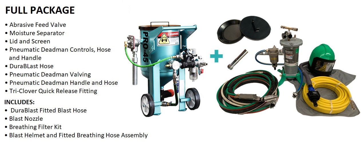 Multiblast Pro45 20 Litre Sandblasting Pot Machine Full Package Features 3