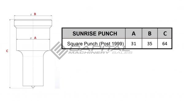 Sunrise Square Punch (Post 1999 Models)