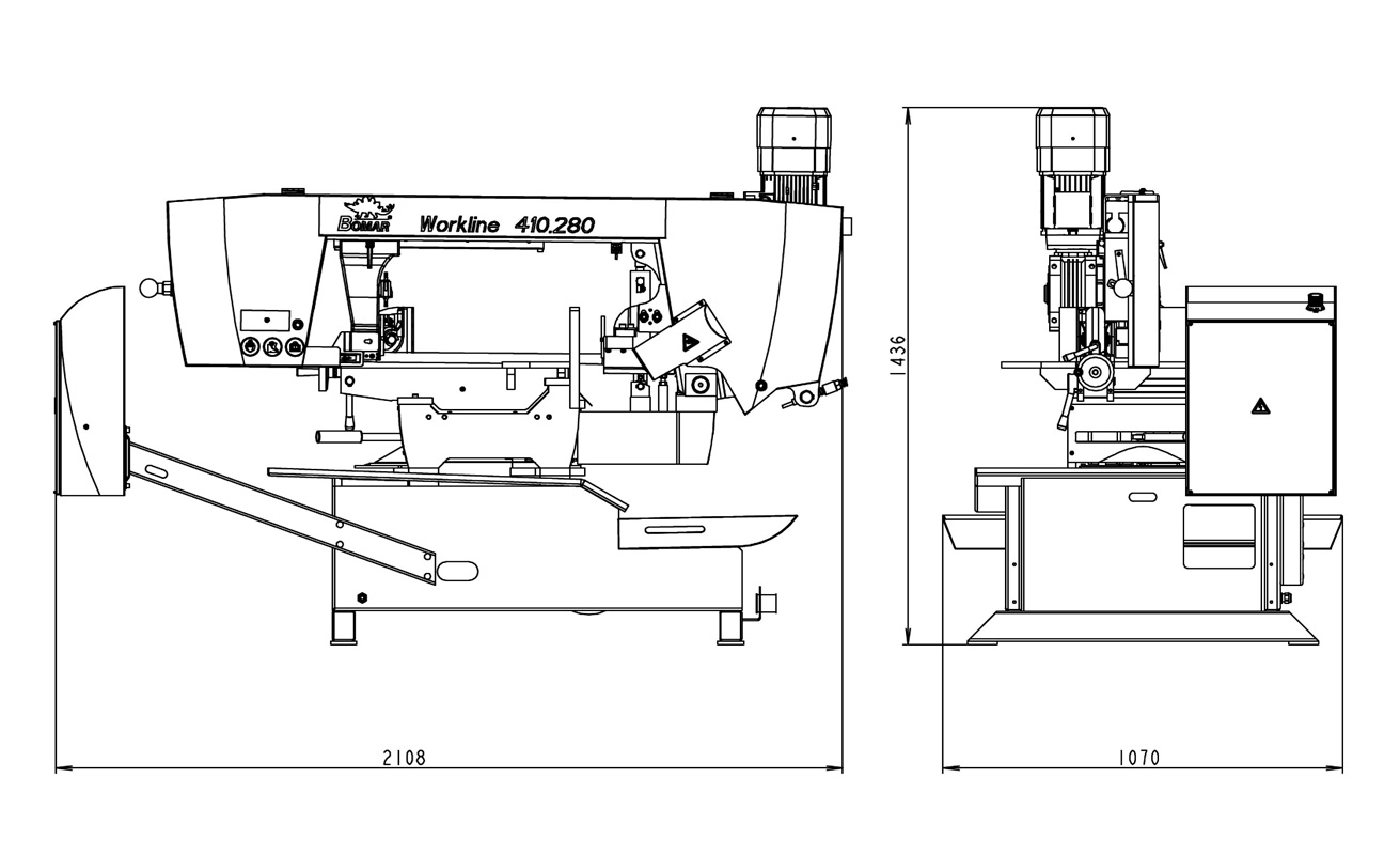 Bomar Workline 410 280dgh Bandsaw Footprint