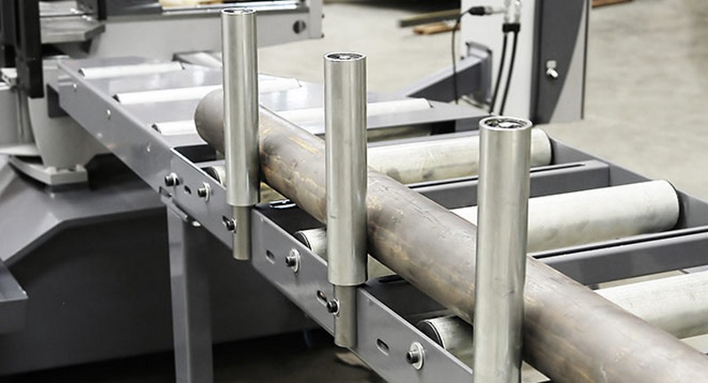 Bomar Type T Saw Roller Conveyor Material Handling System Fixed Vertical Steel Roller