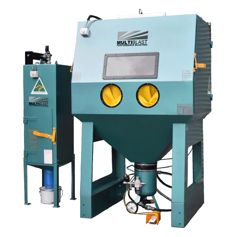 MultiBlast PRO1500RP Pressure Sandblasting Cabinet C/W Reverse Pulse Dust Collector