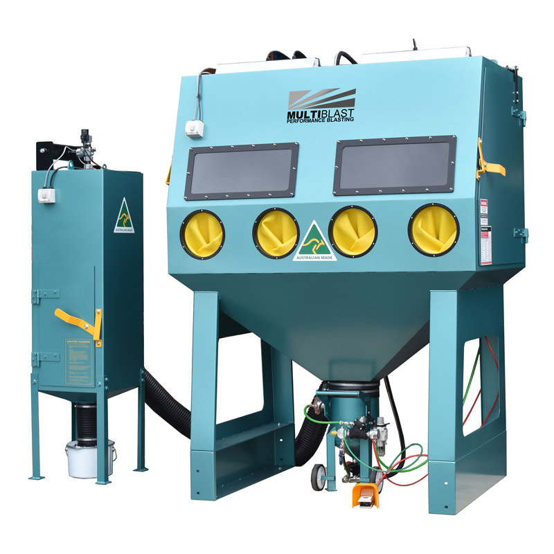 MultiBlast PRO1800RP Pressure Sandblasting Cabinet C/W Reverse Pulse Dust Collector