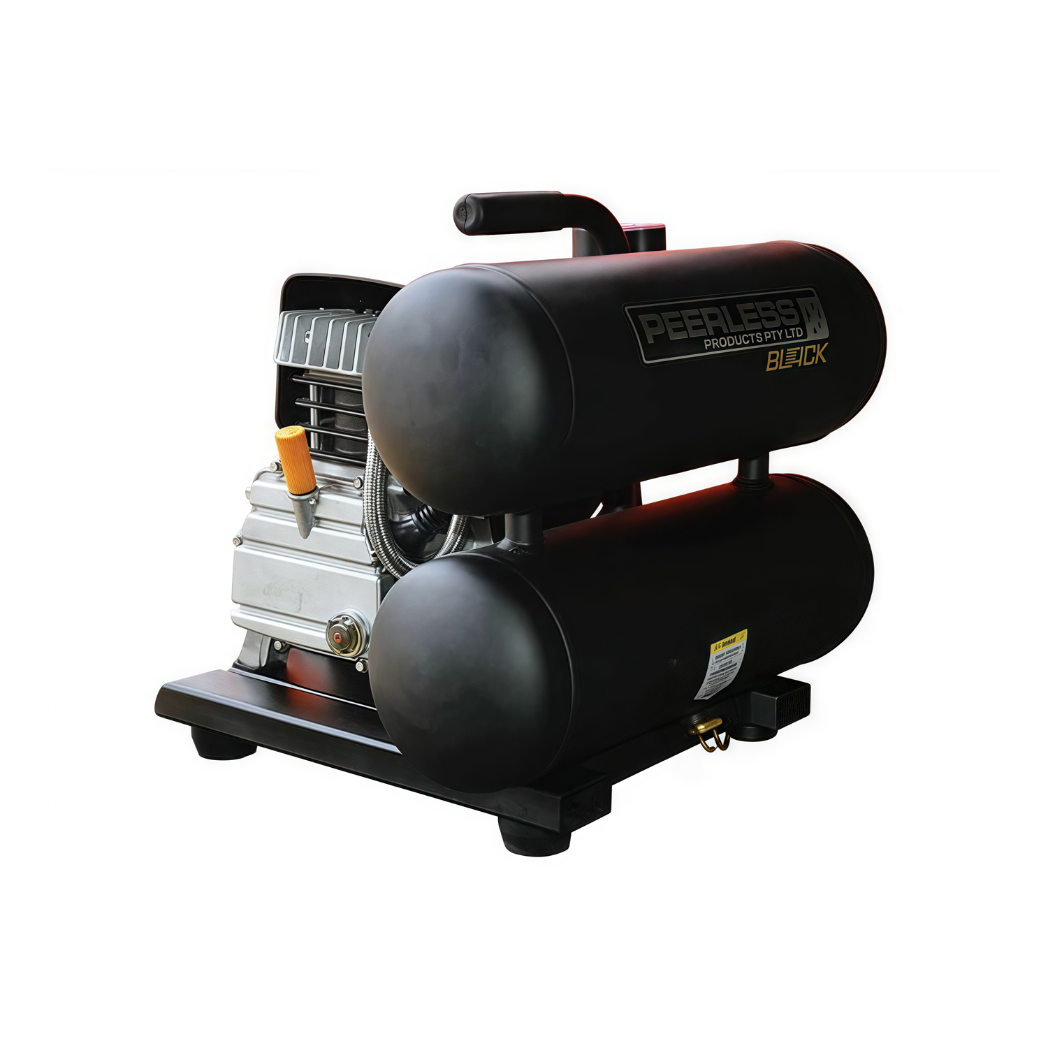 Peerless PB2500 Peerless Black Single Phase Air Compressor – Direct Drive Twin Tank – 1.5kW / 2.5HP 10 bar – 5CFM/154LPM – Tank Mount Peerless PB2500 Peerless Black Single Phase Air Compressor – Direct Drive Twin Tank – 1.5kW / 2.5HP 10 bar – 5CFM/154LPM – Tank Mount