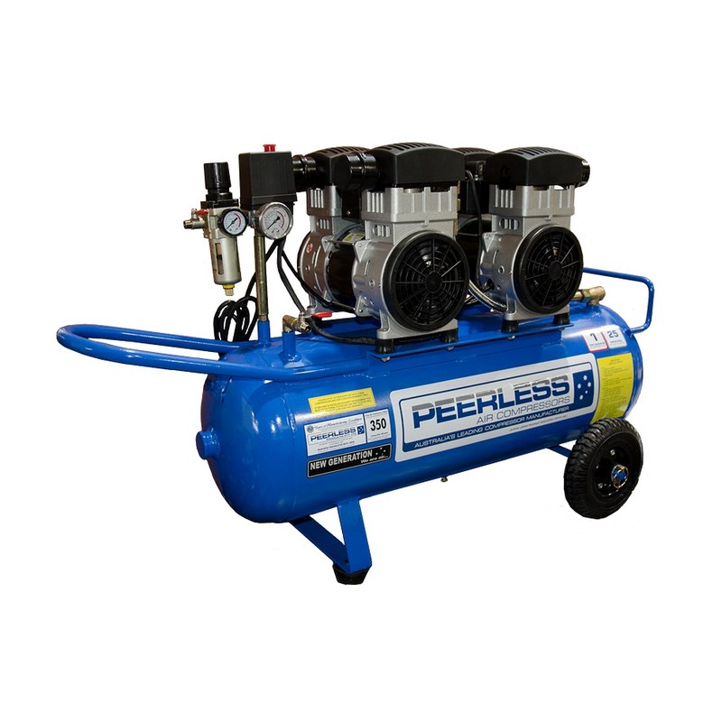 Peerless Oilless Twin Pump 25 Air Compressor – 12CFM / 350LPM-15A
