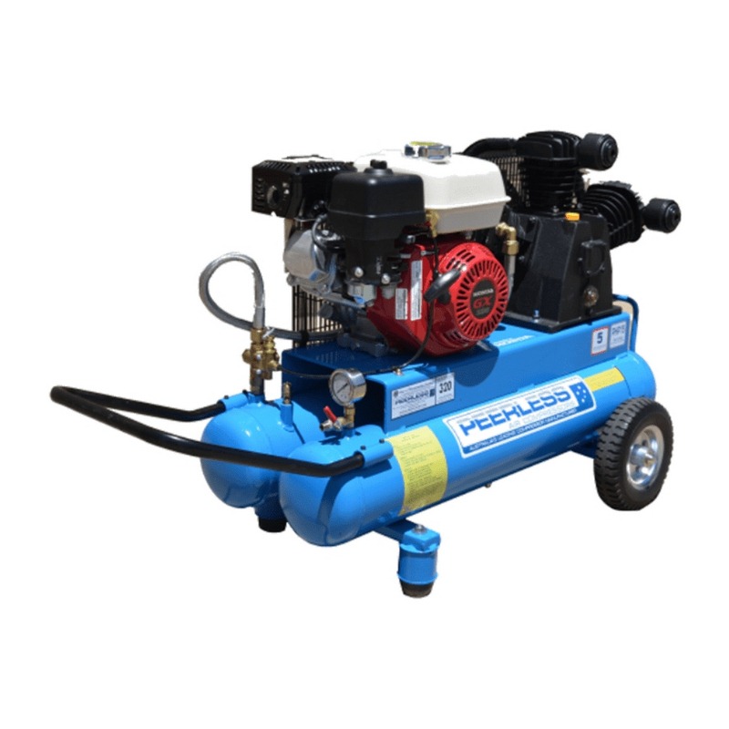 Peerless PHP15 High Pressure Petrol Twin Tank Air Compressor – 11CFM / 320LPM
