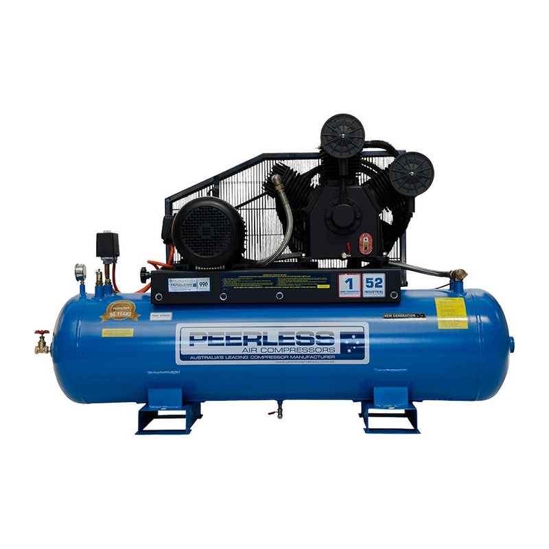 Peerless PHP52 High Pressure Three Phase Belt Driven Air Compressor – 35CFM / 990LPM 10HP