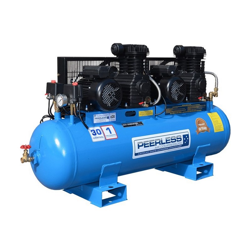 Peerless PT35 Twin Pump High Pressure Single Phase Air Compressor – 21CFM / 600LPM 15AMP