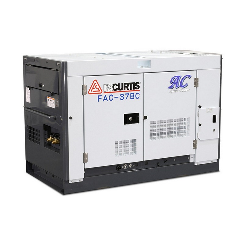 FS-Curtis FAC-37BC Diesel Rotary Screw Air Compressors Box Type – 6.9 bar – 9 bar 130CFM / 3682LPM Fitted with optional Integrated after cooler and water separator for dry air ideal for blasting