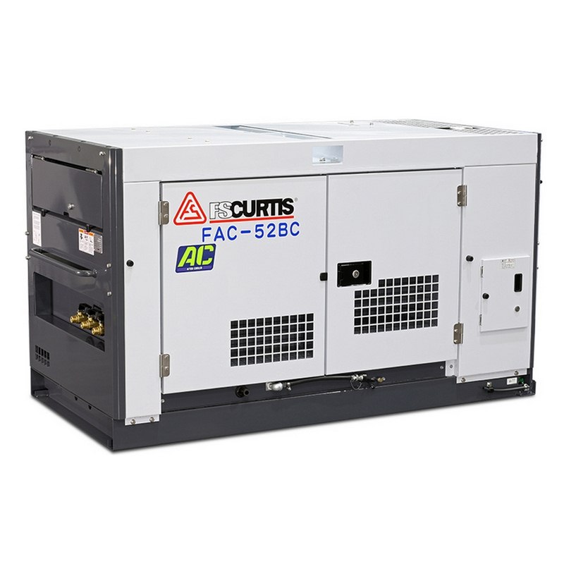 FS-Curtis FAC-52BC Diesel Rotary Screw Air Compressors Box Type – 7 bar – 9 bar 185CFM / 5239LPM Fitted with optional Integrated after cooler and water separator for dry air ideal for blasting