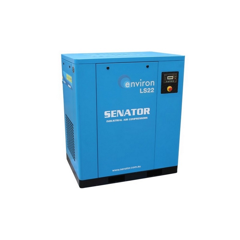 Senator LS22 Rotary Screw Air Compressor – 22 kW 8/10 bar 127CFM / 3596LPM – Base Mounted