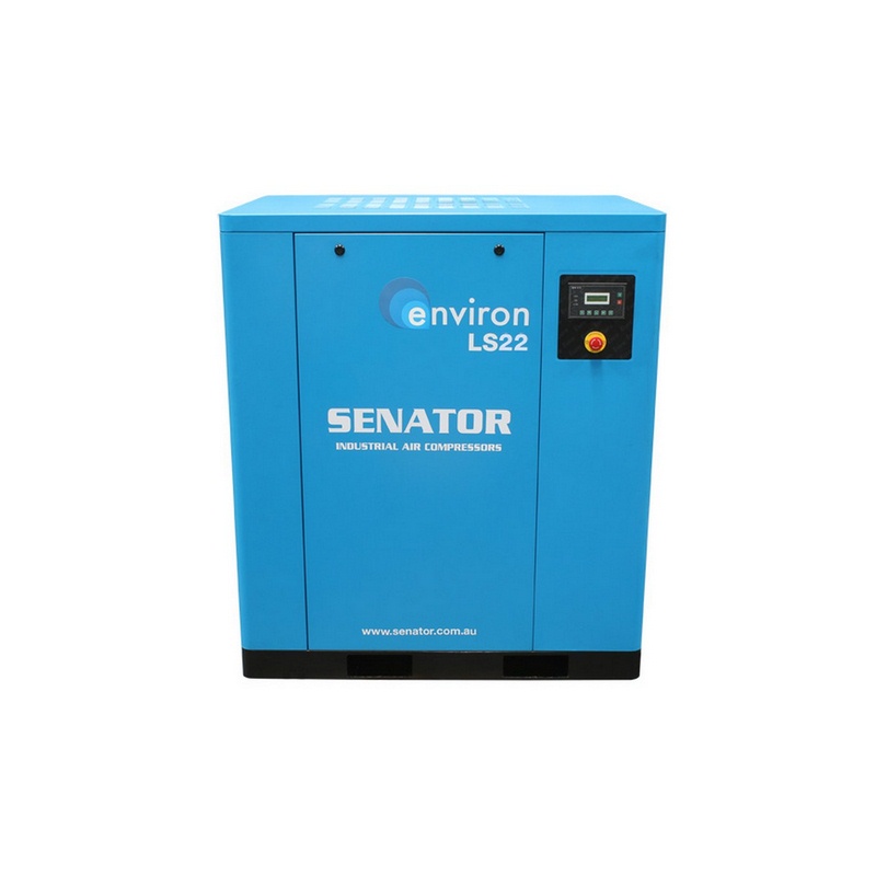 Senator LS22 Rotary Screw Air Compressor – 22 kW 8/10 bar 127CFM / 3596LPM – Base Mounted
