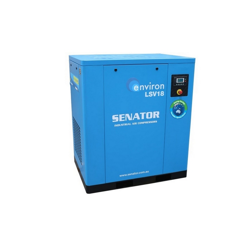 Senator LSV18 Rotary Screw Air Compressor – 18.5 kW 8/10 bar 38 – 109CFM / 1076-3086LPM – Base Mounted