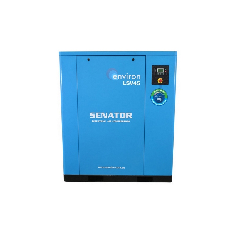 Senator LSV45 Rotary Screw Air Compressor – 45 kW 8/10 bar 89-254CFM / 2520-7192LPM – Base Mounted