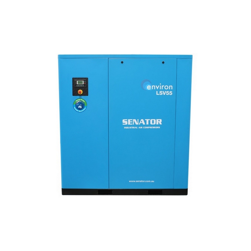 Senator LSV55 Rotary Screw Air Compressor – 55 kW 8/10 bar 118-338CFM / 3341-9571LPM – Base Mounted