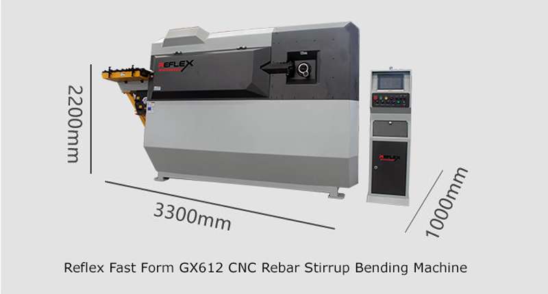 Reflex Fast Form Gx612 Cnc Rebar Stirrup Bending Machine Dimension