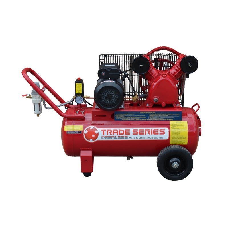 Peerless Trade Series TS13VSingle Phase Air Compressor Belt Drive 2.2HP Portable – 13 CFM / 190 LPM