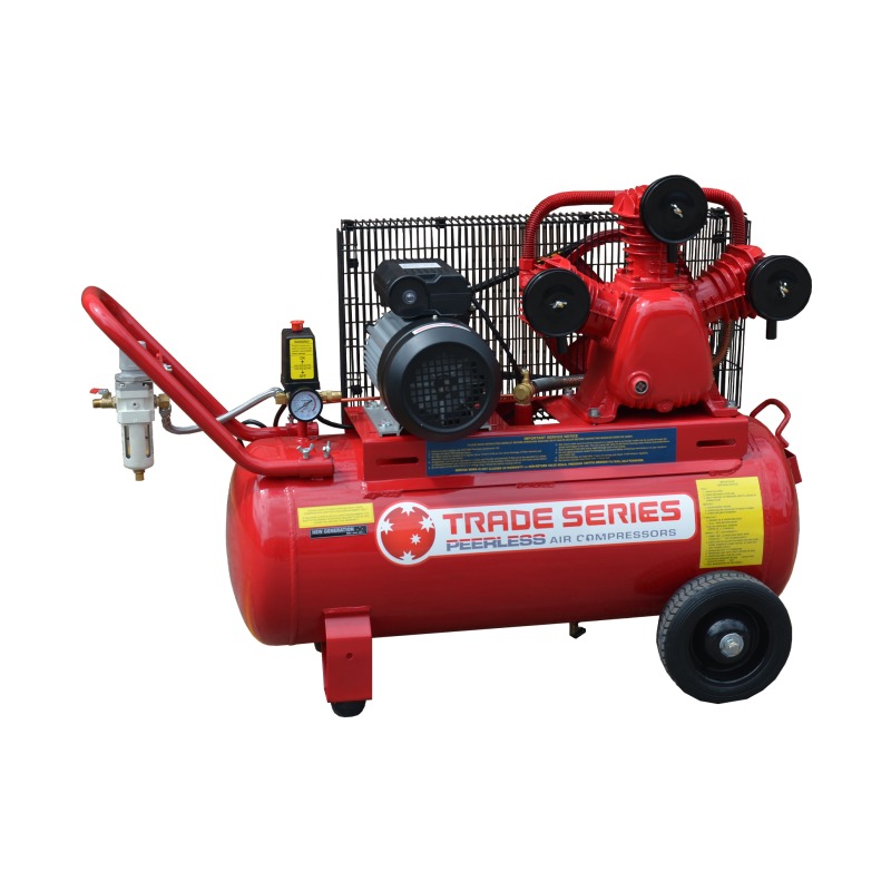 Peerless Trade Series TS17W Single Phase Air Compressor Belt Drive 3HP Portable – 17 CFM / 300 LPM