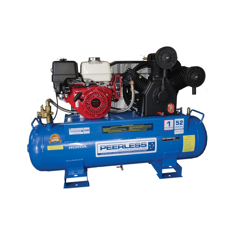 Peerless PHP52 Petrol Air Compressor Belt Drive Under & Over Design – for High Pressure – 52 CFM / 1040 LPM