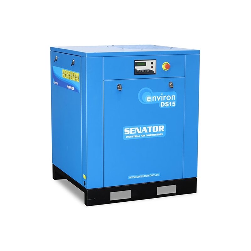 Senator DS15 Rotary Screw Air Compressor – 15 kW 8/10/13 bar – 34-85CFM / 963-2407LPM – Base Mounted