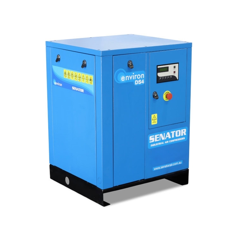 Senator DS4 Rotary Screw Air Compressor – 4 kW 8/10/13 bar – 18CFM / 510LPM – Base Mounted