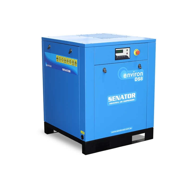 Senator DS8 Rotary Screw Air Compressor – 7.5 kW 8/10/13 bar – 36CFM / 1019LPM – Base Mounted