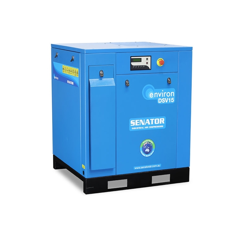 Senator DSV15 Rotary Screw Variable Speed Air Compressor – 15 kW 8/10/13 bar – 34-85CFM/963-2407 LPM – Base Mounted