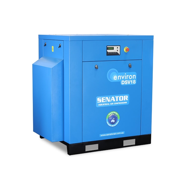 Senator DSV18 Rotary Screw Variable Speed Air Compressor – 18.5 kW 8/10/13 bar – 42-104 CFM / 1189-2945 LPM – Base Mounted