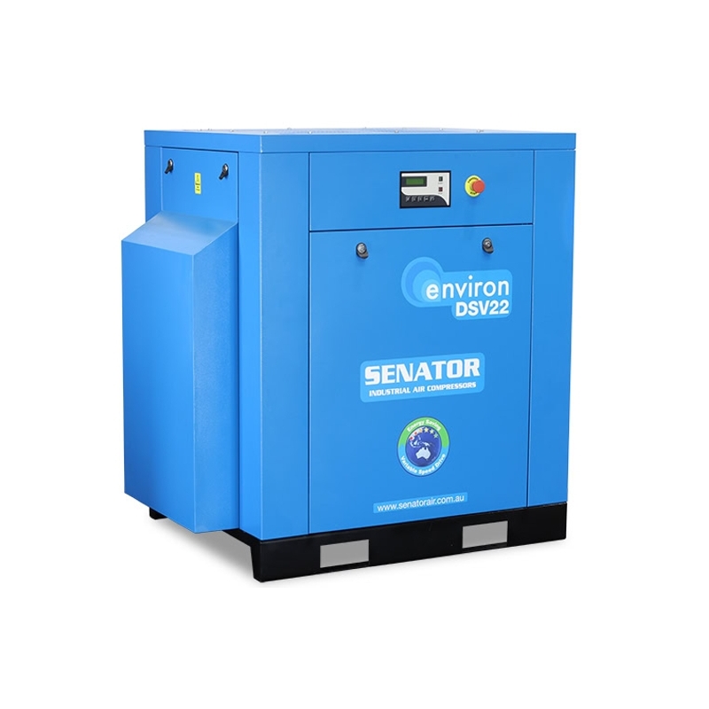 Senator DSV22 Rotary Screw Variable Speed Air Compressor – 22 kW 8/10/13 bar – 51-127 CFM / 1444-3596 LPM – Base Mounted