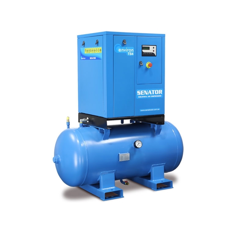 Senator TS4 Rotary Screw Air Compressor – 4 kW 450L 8/10/13 bar – 18CFM / 510LPM – Tank Mounted