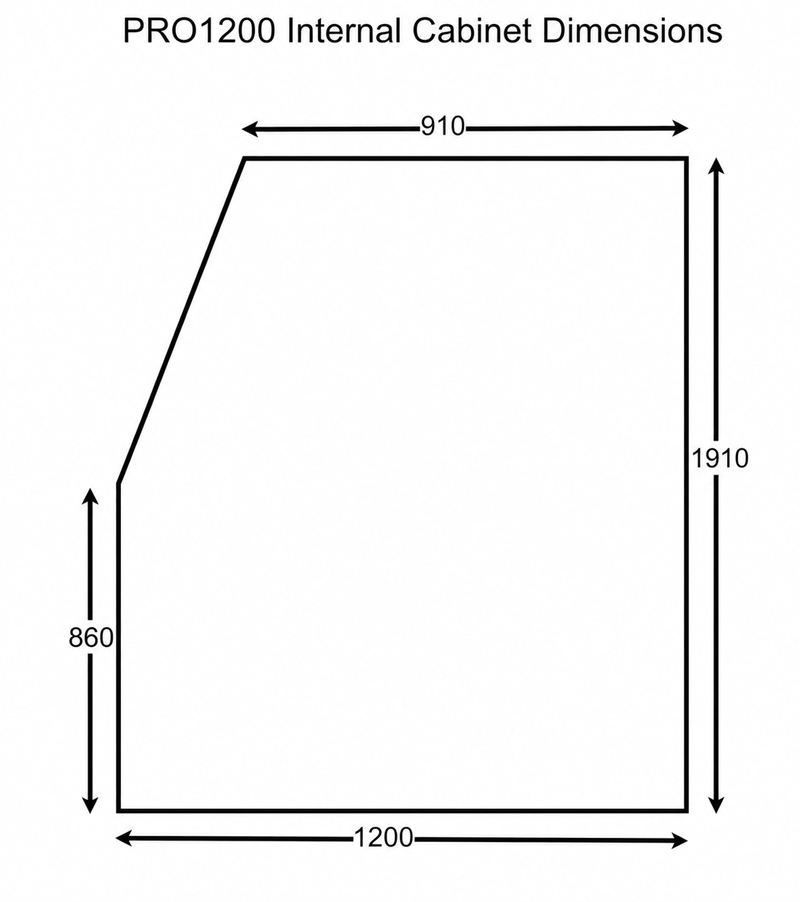 Multiblast Pro1200 Vapour Blasting Cabinet Dimensions
