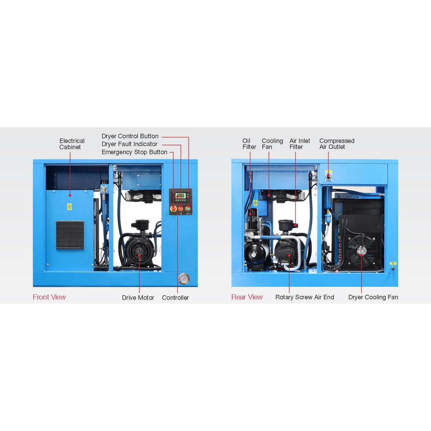 Senator CM15 Rotary Screw Air Compressor – 15.0kW/20HP 450L 8/10 bar – 45-87CFM/1274-2464LPM – Tank Mount Senator CM15 Rotary Screw Air Compressor – 15.0kW/20HP 450L 8/10 bar – 45-87CFM/1274-2464LPM – Tank Mount